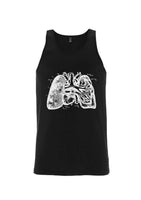 Men's Organic Cotton Singlet - Black Lungs