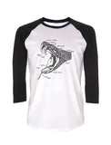 Unisex Organic Baseball Shirt - Snake Head