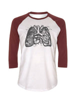 Unisex Organic Baseball Shirt - Lungs