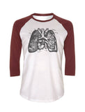 Unisex Organic Baseball Shirt - Lungs