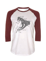 Unisex Organic Baseball Shirt - Snake Head